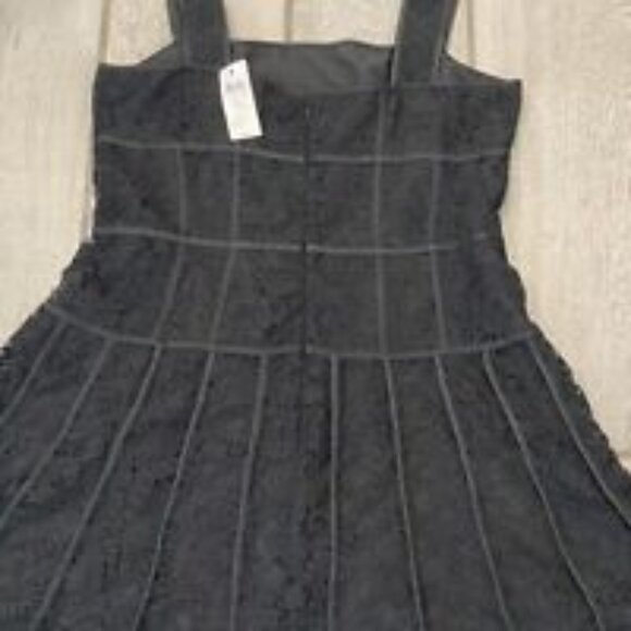 NWT Ann Taylor Black Lace Overlay Corset Look A-Line Dress Women's size 10 - Picture 5 of 16